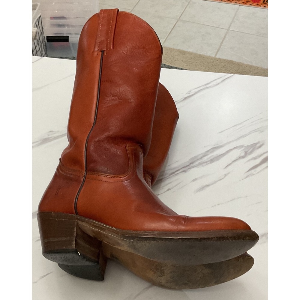 Frye 3811 Campus Boots Womens 9 B Cognac Ginger Leather Made in USA Western Tall - Picture 13 of 13
